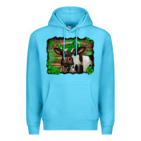 Ocean Blue st Patricks cow with leopard background holstein cow Premium Hoodie - Jasminsmagicworld