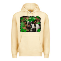 Pina Colada st Patricks cow with leopard background holstein cow Premium Hoodie - Jasminsmagicworld