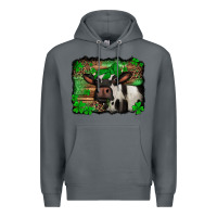 Rock st Patricks cow with leopard background holstein cow Premium Hoodie - Jasminsmagicworld