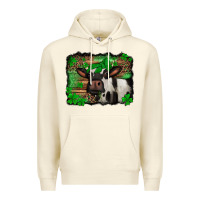Sandshell st Patricks cow with leopard background holstein cow Premium Hoodie - Jasminsmagicworld