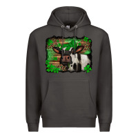 Smoke st Patricks cow with leopard background holstein cow Premium Hoodie - Jasminsmagicworld
