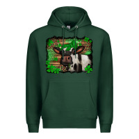 Sports Green st Patricks cow with leopard background holstein cow Premium Hoodie - Jasminsmagicworld