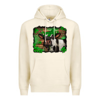 Tofu st Patricks cow with leopard background holstein cow Premium Hoodie - Jasminsmagicworld