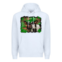 White st Patricks cow with leopard background holstein cow Premium Hoodie - Jasminsmagicworld