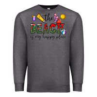 Charcoal Heather the beach is my happy place Premium Sweatshirt - CowhideDigitalArt