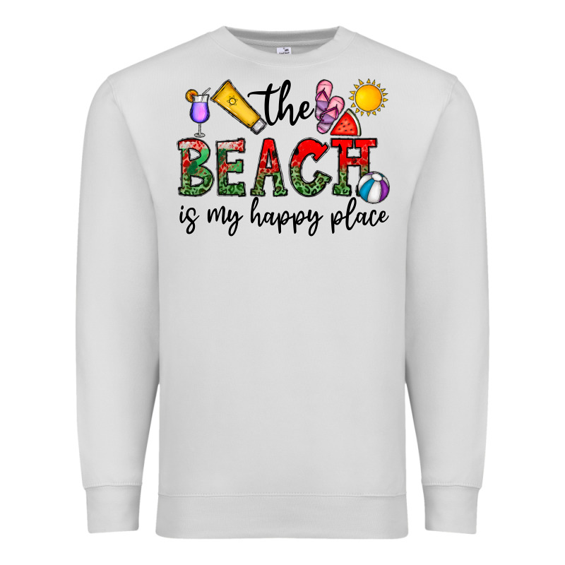 The Beach Is My Happy Place Premium Sweatshirt by CowhideDigitalArt | Teevron