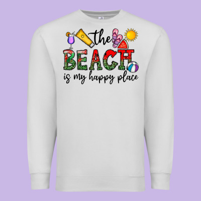 The Beach Is My Happy Place Premium Sweatshirt Designed By Cowhidedigitalart