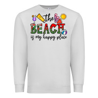 Dove Grey the beach is my happy place Premium Sweatshirt - CowhideDigitalArt