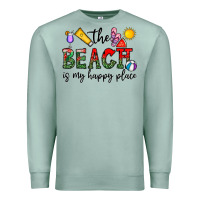 Seafoam the beach is my happy place Premium Sweatshirt - CowhideDigitalArt
