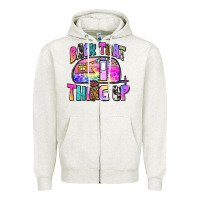 Oatmeal Heather back that thing up Zipper Hoodie - Zillion Design Studio