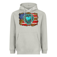 Moon Dust American flag leopard turquoise gemstone Heavyweight Hoodie - Neo Western