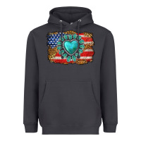 Smoke American flag leopard turquoise gemstone Heavyweight Hoodie - Neo Western
