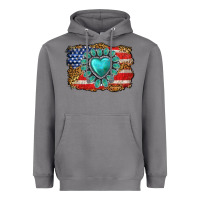 Storm American flag leopard turquoise gemstone Heavyweight Hoodie - Neo Western