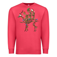Cardinal Christmas deer and skeletons Premium Sweatshirt - FaDigitalArtStudio