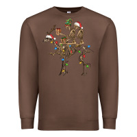 Chestnut Christmas deer and skeletons Premium Sweatshirt - FaDigitalArtStudio