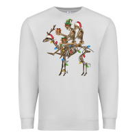 Dove Grey Christmas deer and skeletons Premium Sweatshirt - FaDigitalArtStudio