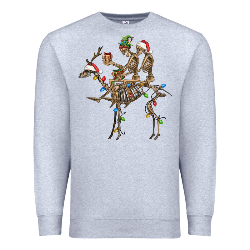 Christmas Deer And Skeletons Premium Sweatshirt by FaDigitalArtStudio | Teevron