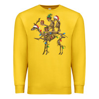 Lemon Christmas deer and skeletons Premium Sweatshirt - FaDigitalArtStudio