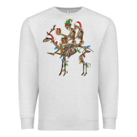 Oatmeal Heather Christmas deer and skeletons Premium Sweatshirt - FaDigitalArtStudio