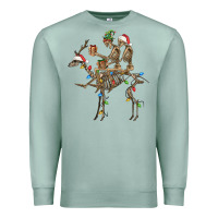 Seafoam Christmas deer and skeletons Premium Sweatshirt - FaDigitalArtStudio