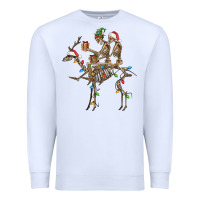 White Christmas deer and skeletons Premium Sweatshirt - FaDigitalArtStudio