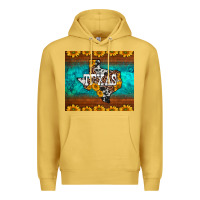 Antique Gold sunflowers cowhide leopard texas map Premium Hoodie - BarkalooDesign