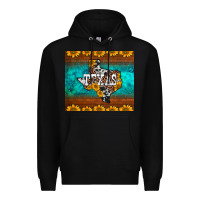 Black sunflowers cowhide leopard texas map Premium Hoodie - BarkalooDesign