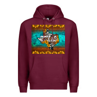 Burgundy sunflowers cowhide leopard texas map Premium Hoodie - BarkalooDesign