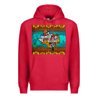 Cardinal sunflowers cowhide leopard texas map Premium Hoodie - BarkalooDesign