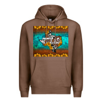 Chestnut sunflowers cowhide leopard texas map Premium Hoodie - BarkalooDesign