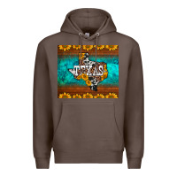 Coffee sunflowers cowhide leopard texas map Premium Hoodie - BarkalooDesign