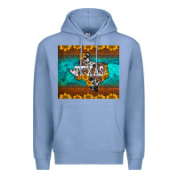 Colony Blue sunflowers cowhide leopard texas map Premium Hoodie - BarkalooDesign