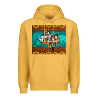 Mustard sunflowers cowhide leopard texas map Premium Hoodie - BarkalooDesign