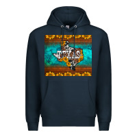 Navy sunflowers cowhide leopard texas map Premium Hoodie - BarkalooDesign
