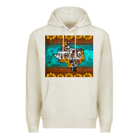 Oatmeal Heather sunflowers cowhide leopard texas map Premium Hoodie - BarkalooDesign