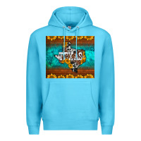 Ocean Blue sunflowers cowhide leopard texas map Premium Hoodie - BarkalooDesign