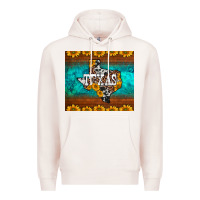 Pale Pink sunflowers cowhide leopard texas map Premium Hoodie - BarkalooDesign