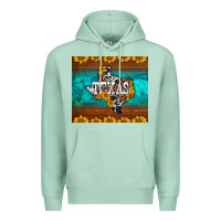 Seafoam sunflowers cowhide leopard texas map Premium Hoodie - BarkalooDesign