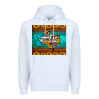 White sunflowers cowhide leopard texas map Premium Hoodie - BarkalooDesign