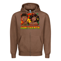 Chestnut juneteenth with afro black kids Zipper Hoodie - texasbilliewilder