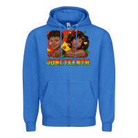True Royal juneteenth with afro black kids Zipper Hoodie - texasbilliewilder