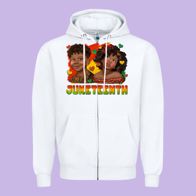 Zipper Hoodie juneteenth with afro black kids