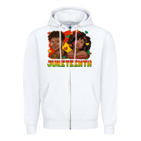White juneteenth with afro black kids Zipper Hoodie - texasbilliewilder