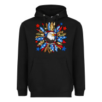 Black American flag sunflower Heavyweight Hoodie - Neo Western