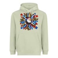 Matcha American flag sunflower Heavyweight Hoodie - Neo Western