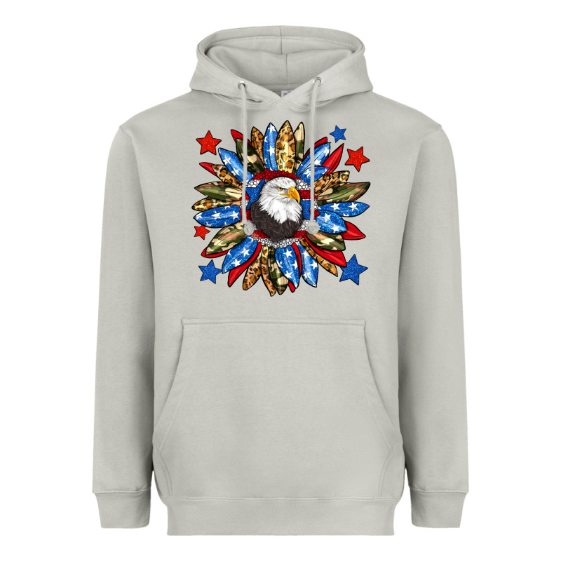 American Flag Sunflower Heavyweight Hoodie by Neo Western | Teevron
