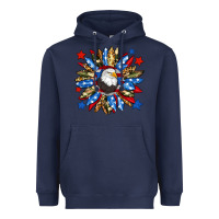 Navy American flag sunflower Heavyweight Hoodie - Neo Western