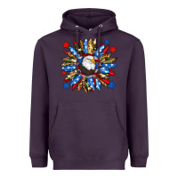 Plum American flag sunflower Heavyweight Hoodie - Neo Western
