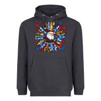 Smoke American flag sunflower Heavyweight Hoodie - Neo Western