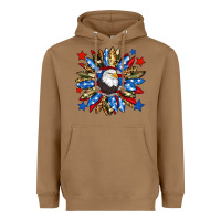 Toasted Coconut American flag sunflower Heavyweight Hoodie - Neo Western